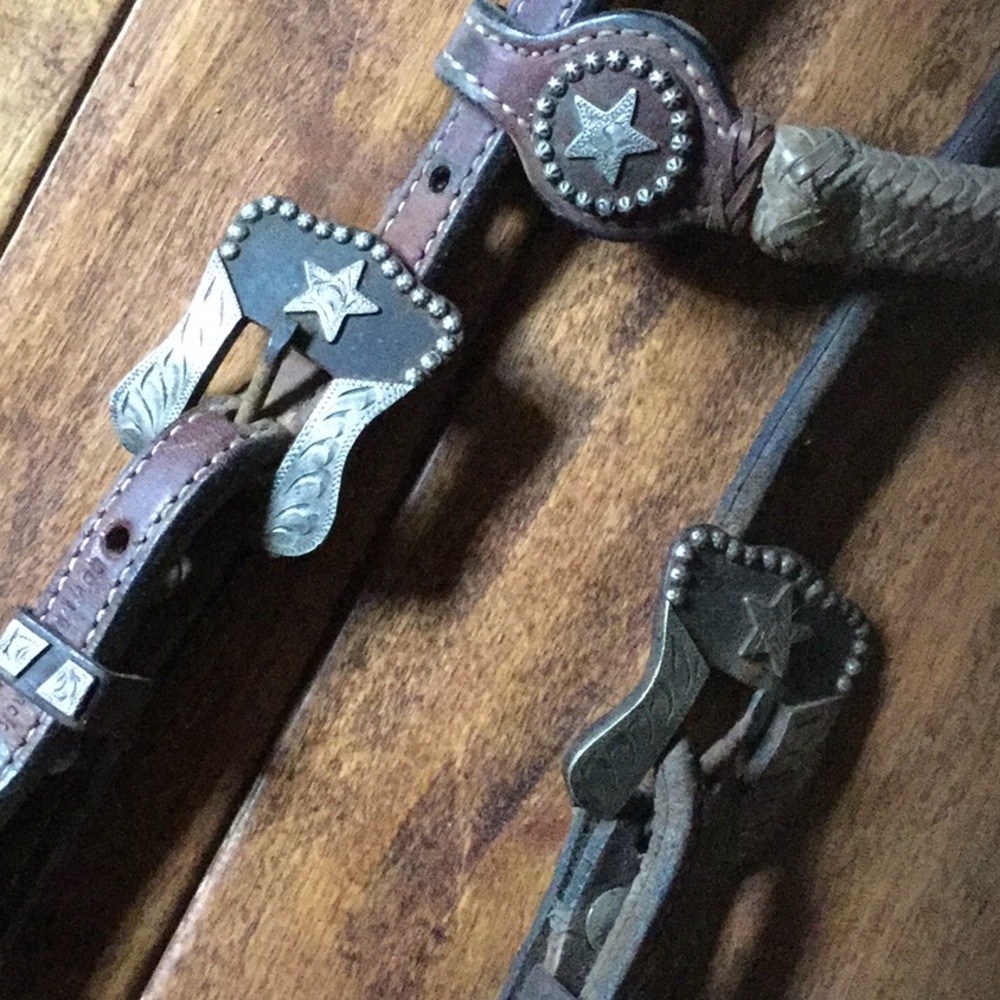 Vintage cowperson tack western ranch riding headstall cowgirl rodeo reining hors - Picture 2 of 10